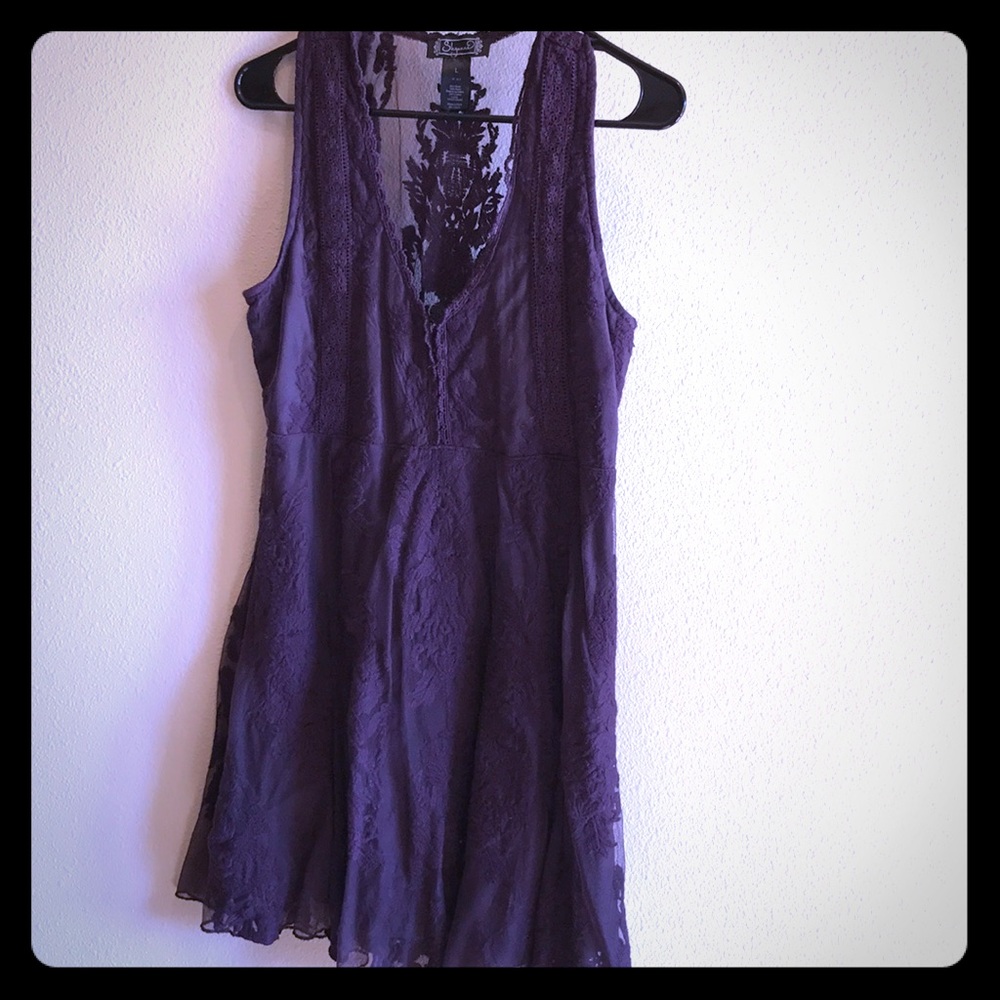 Deep purple lace dress